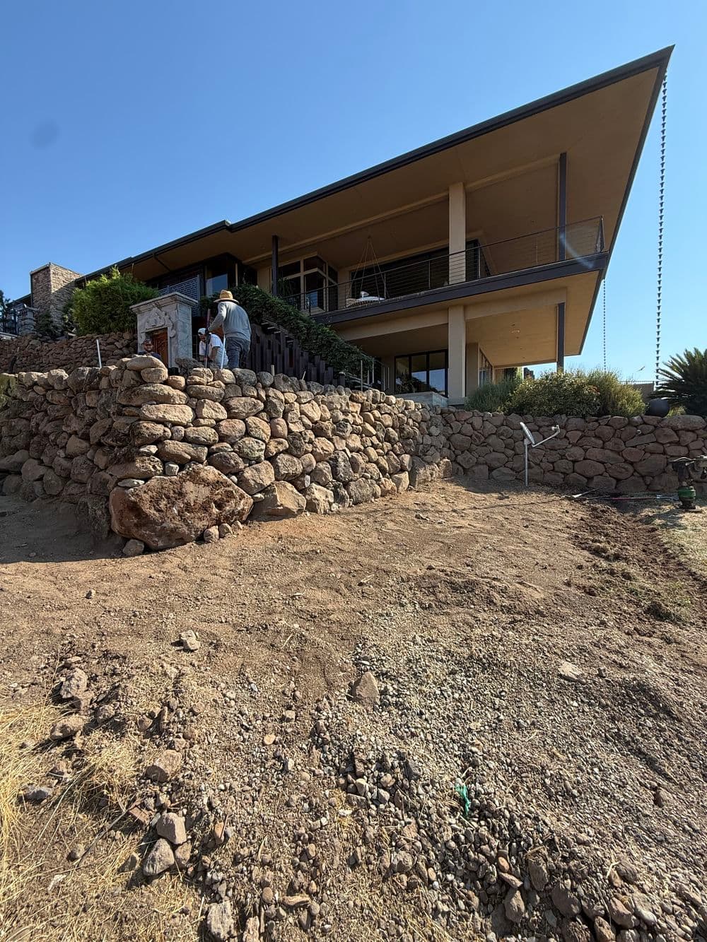 Hand Stacked Retaining Walls in Chico
